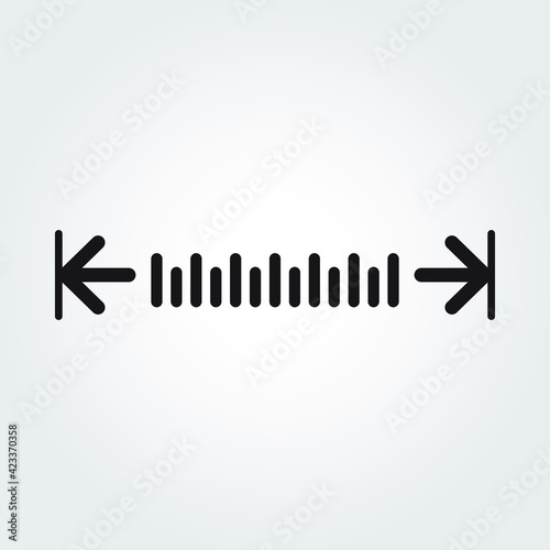 Width icon, area or size, dimension icon. Eps10 vector illustration.