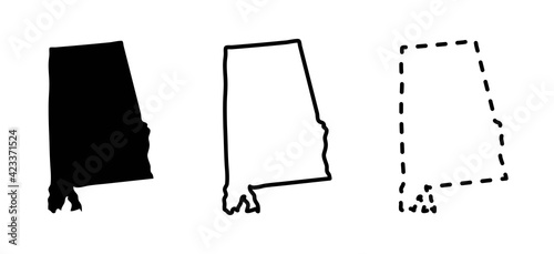 Alabama state isolated on a white background, USA map