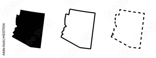 Arizona state isolated on a white background, USA map