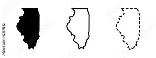 Illinois state isolated on a white background, USA map