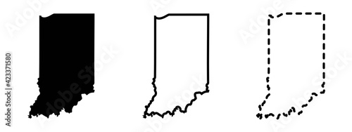 Indiana state isolated on a white background, USA map