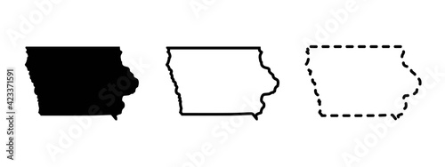 Iowa state isolated on a white background, USA map photo