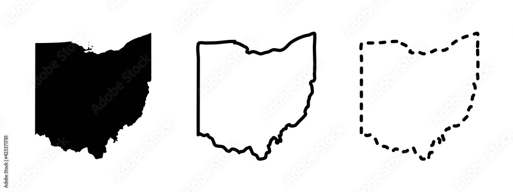 Ohio state isolated on a white background, USA map