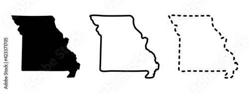 Missouri state isolated on a white background, USA map photo