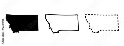 Montana state isolated on a white background, USA map