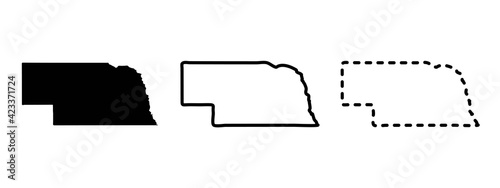 Nebraska state isolated on a white background, USA map