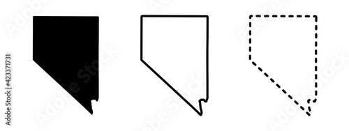 Nevada state isolated on a white background, USA map photo