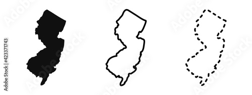 New Jersey state isolated on a white background, USA map