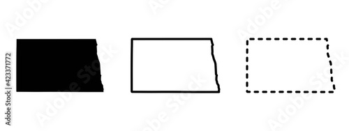 North Dakota state isolated on a white background, USA map