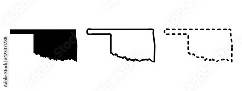 Oklahoma state isolated on a white background, USA map