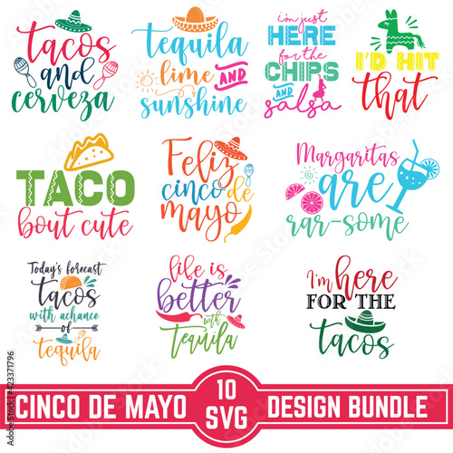 Cinco de Mayo, Vector color vintage engraving illustration, Hand drawn lettering phrase isolated on white background, Calligraphy graphic design typography element