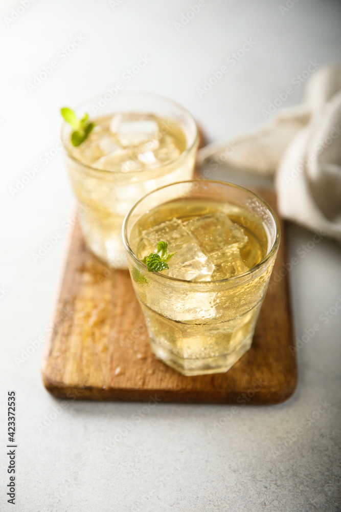 Fototapeta premium Refreshing homemade lemonade or soda