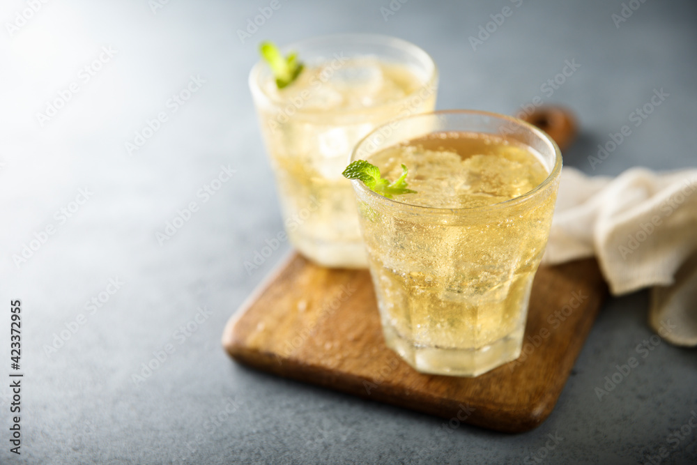 Refreshing homemade lemonade or soda Refreshing homemade lemonade or soda