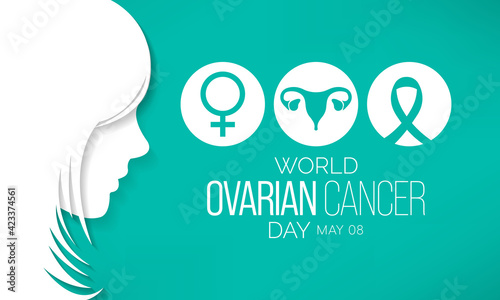 World Ovarian cancer day is observed each year on May 8th. it is a type of cancer that begins in the ovaries. Vector illustration.