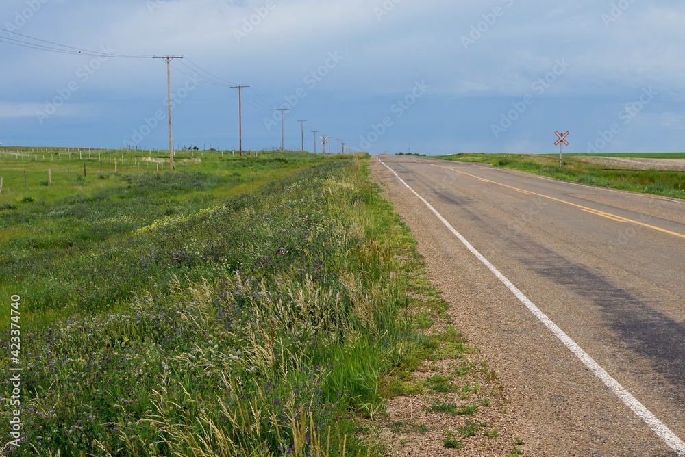 Country road in Saskatchewan Canada