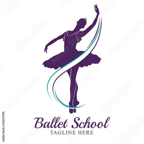 Ballerina vector illustration, good for Ballet school and Dance competition event logo. Can be used for logo, signage, posters and advertising your business, Vector illustration, sketch.