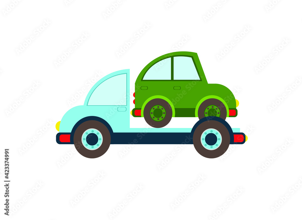 tow truck, vector illustration on a white background 
