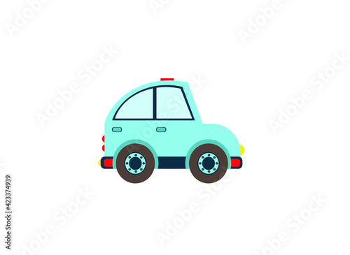 police car, vector illustration on a white background