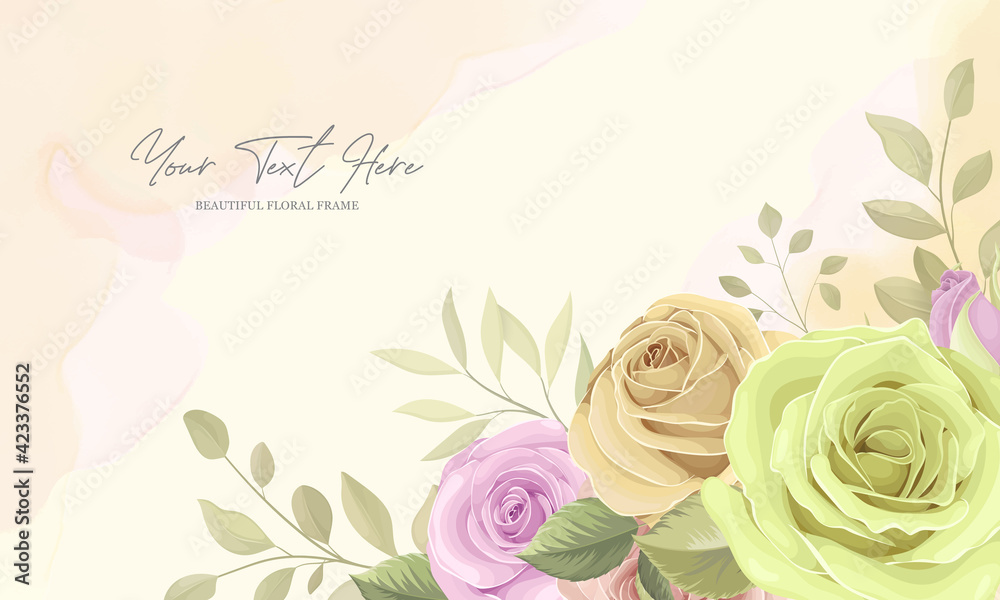 Beautiful floral and leaves background