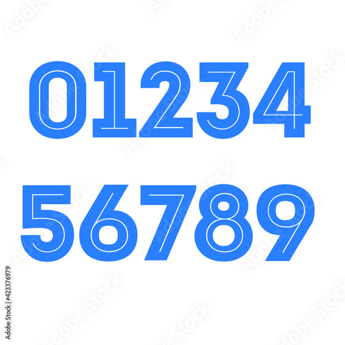 Number icon set in trendy flat design. Eps10 vector illustration.