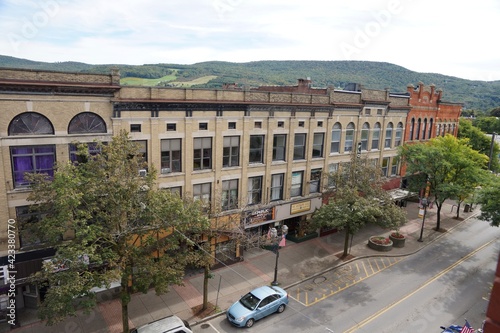 Oneonta USA - 15 September 2013 - Main street Oneonta NY