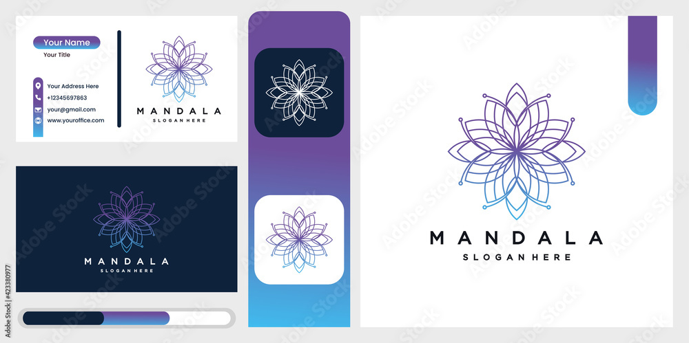 Beautiful circular mandala logo in gradation for boutique, florist, business, interior. Beautiful circular mandala logo in gradation for boutique, florist, business, interior.