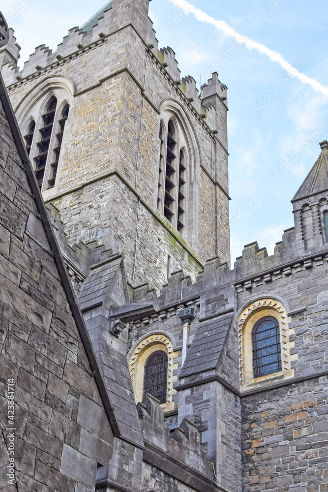 Detail of the Dublin castle tower, Ireland