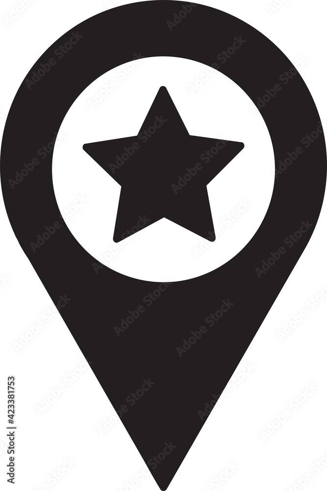 Map pointer pin icon