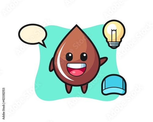chocolate drop character cartoon getting the idea