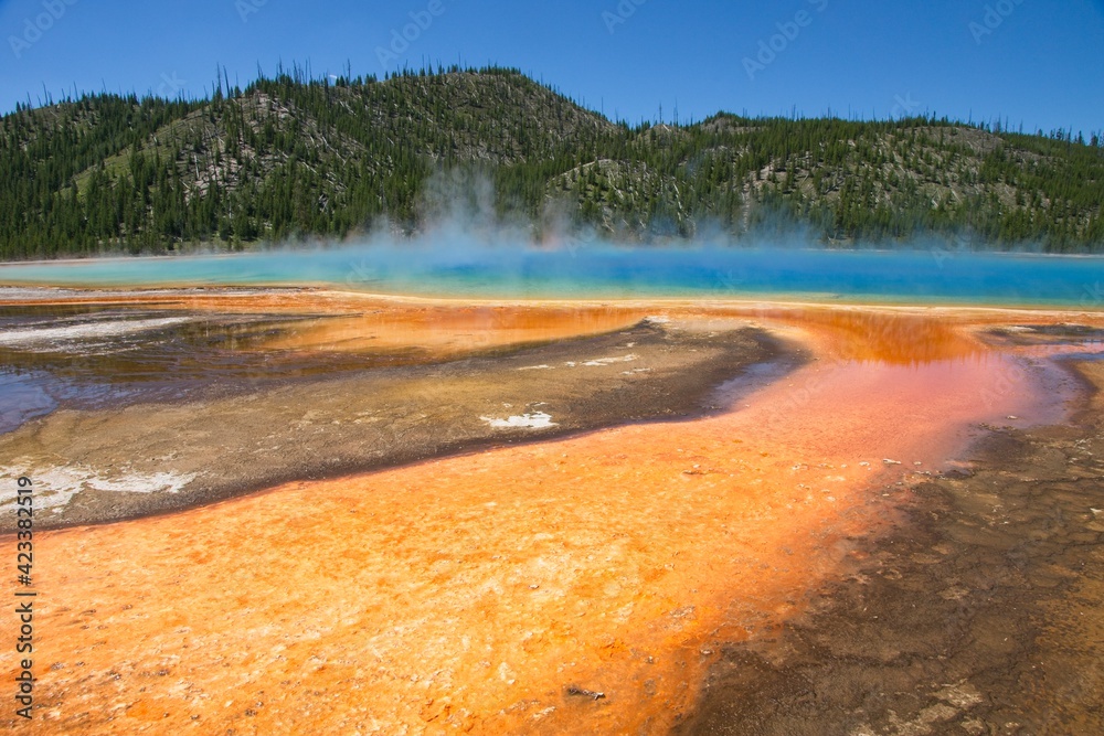 Grand Prismatic Pool in Yellowstone National Park in Wyoming Grand Prismatic Pool in Yellowstone National Park in Wyoming