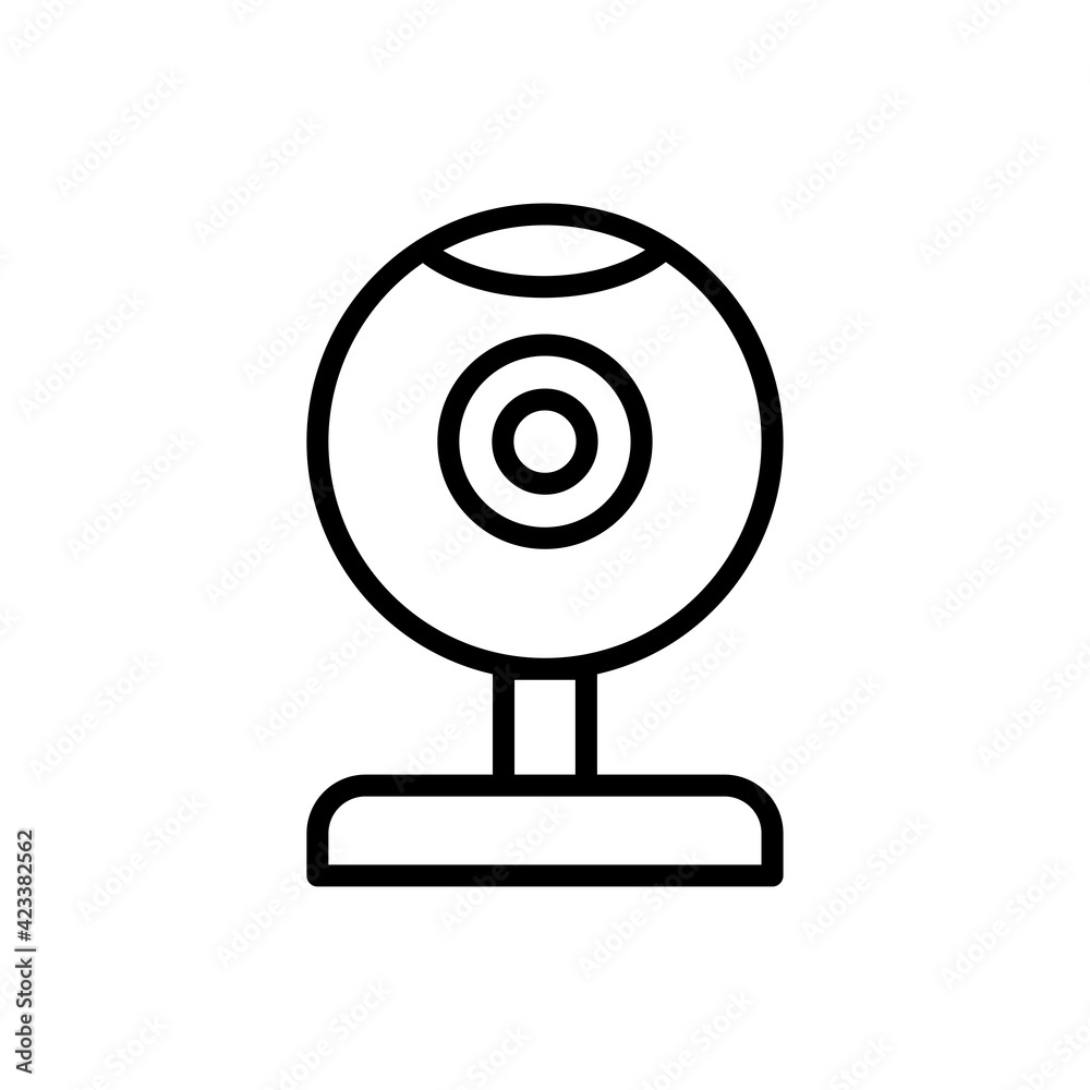 Webwebcam icon design, outline style, vector eps10 Webwebcam icon design, outline style, vector eps10