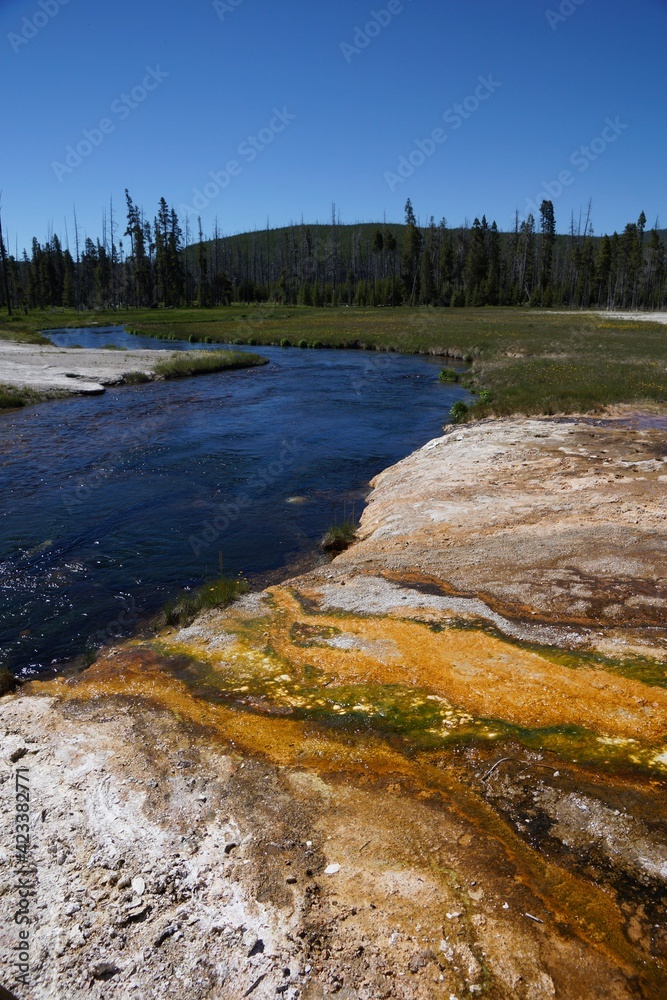 Grand Prismatic Pool in Yellowstone National Park in Wyoming Grand Prismatic Pool in Yellowstone National Park in Wyoming