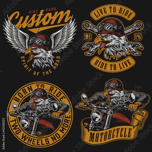 Custom motorcycle vintage labels