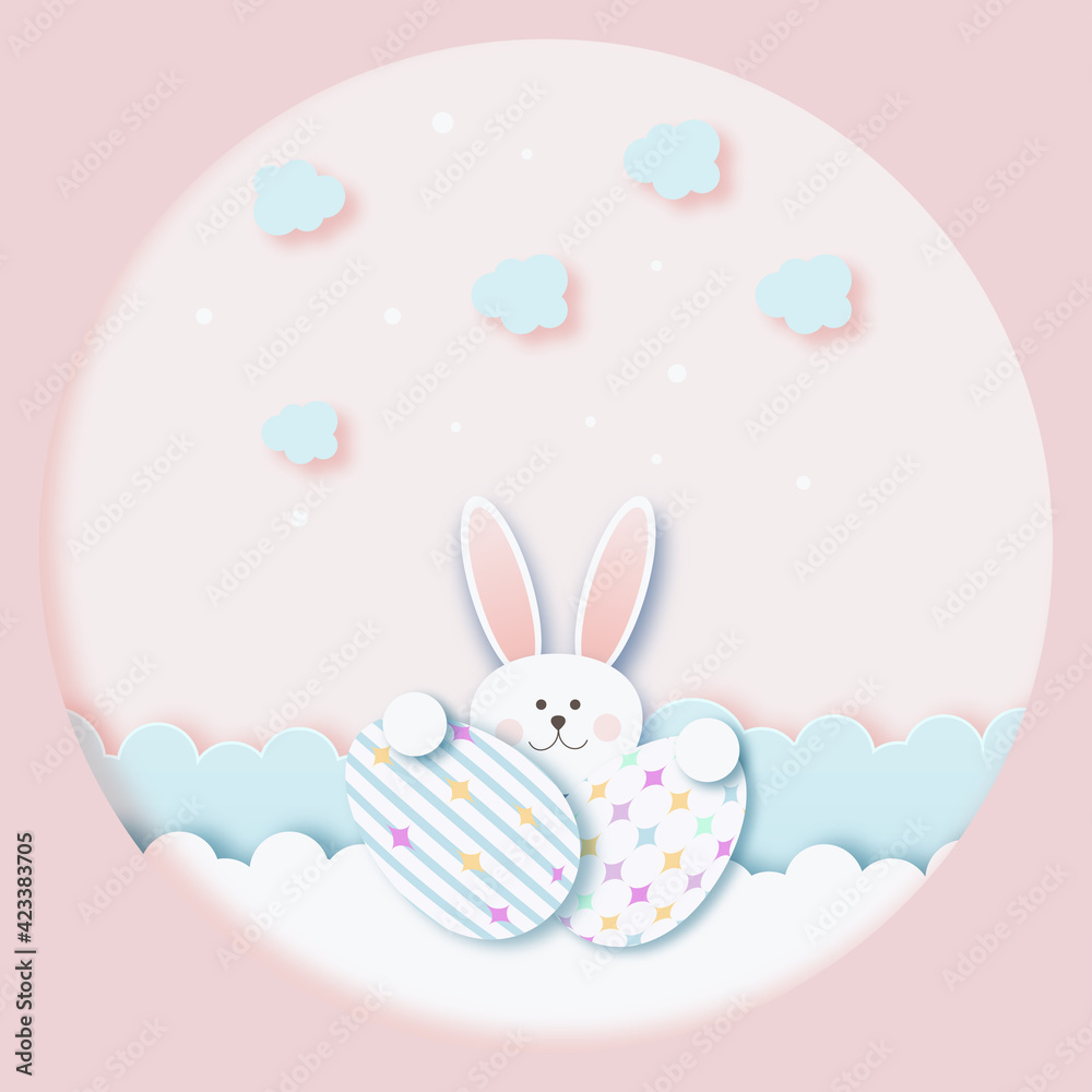 Easter card with cardboard effect Easter card with cardboard effect