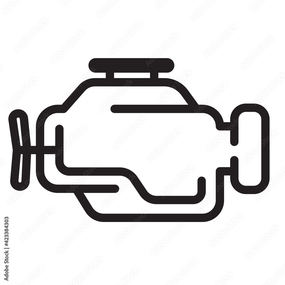 Symbol of internal combustion Engine Simple thin line vector Symbol of internal combustion Engine Simple thin line vector