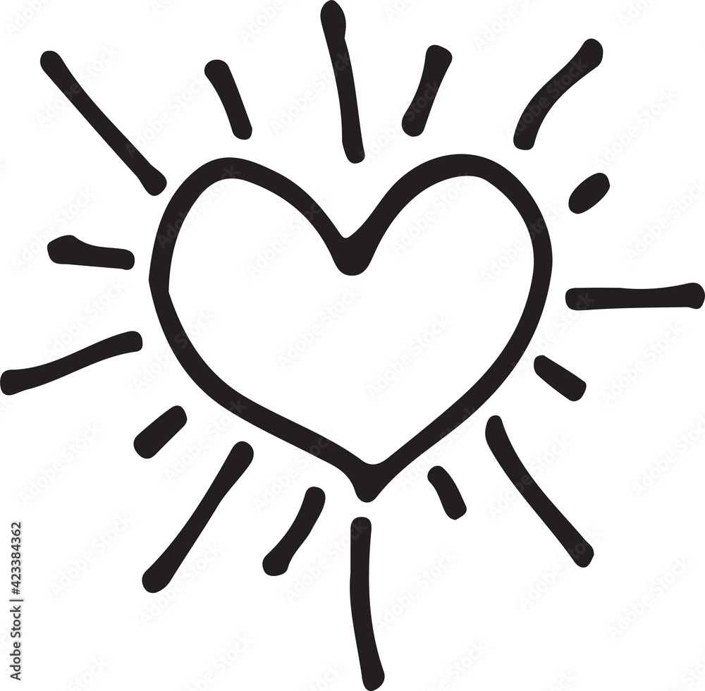 Obraz premium Hand drawn Heart icon