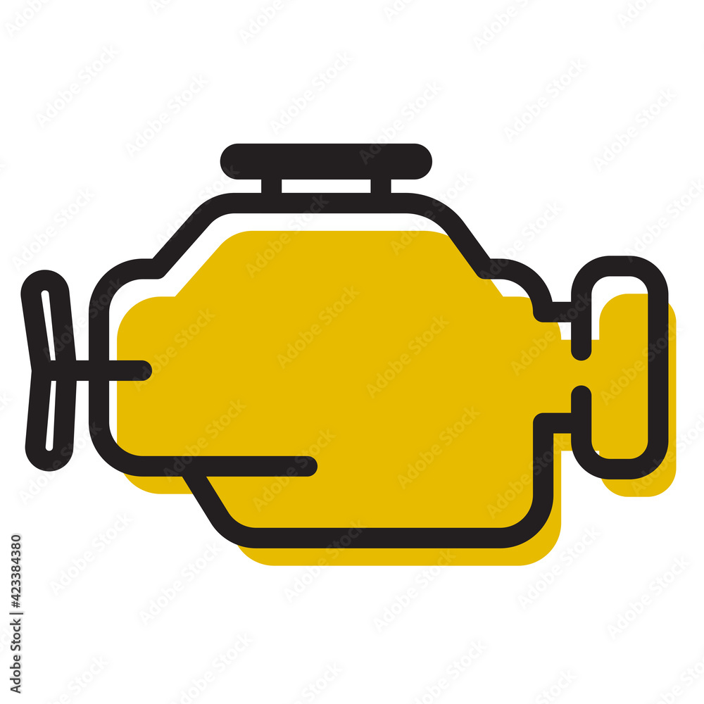 Symbol of internal combustion Engine Simple thin line vector