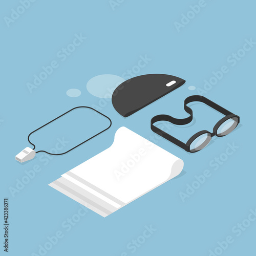 Isometric Swimming Concept Illustration