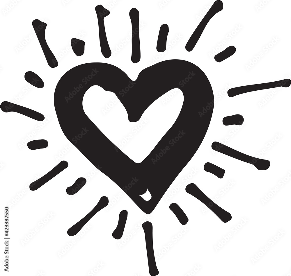 Fototapeta premium Hand drawn Heart icon