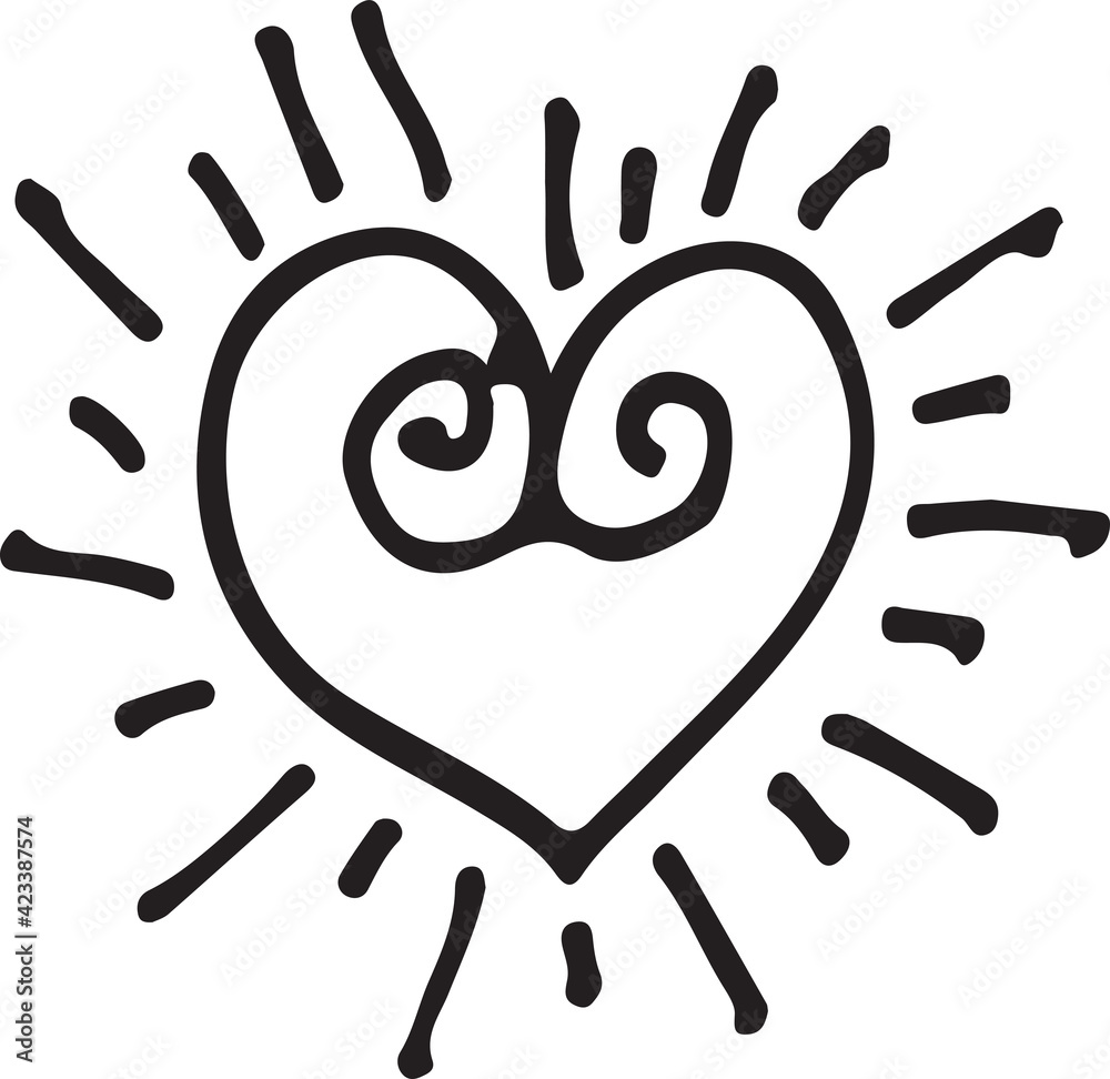 Obraz premium Hand drawn Heart icon