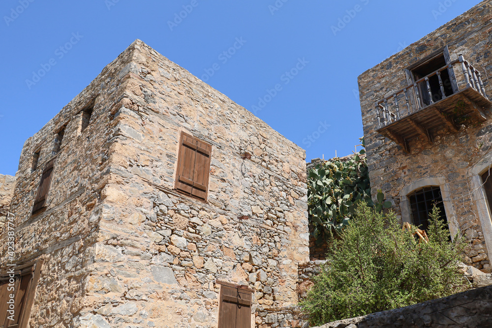 The abandoned village of Spinalonga in Crete, Greece