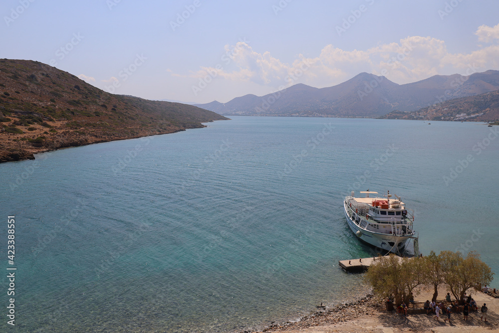 Sublime bay of Spinalonga in Crete, Greece