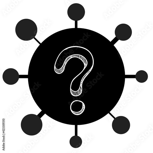 Corona Covid 19 SARS Virus Pandemie Question mark Black and White 