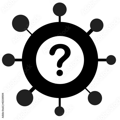 Corona Covid 19 SARS Virus Pandemie Question mark Black and White 