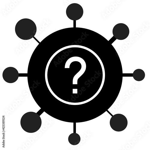 Corona Covid 19 SARS Virus Pandemie Question mark Black and White 