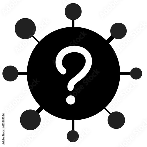 Corona Covid 19 SARS Virus Pandemie Question mark Black and White 