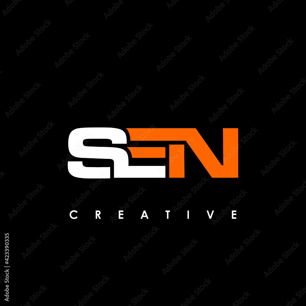 SEN Letter Initial Logo Design Template Vector Illustration - obrazy, fototapety, plakaty 