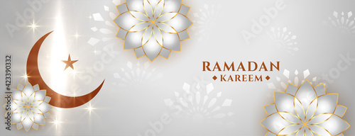 shiny ramadan kareem arabic style decorative banner design