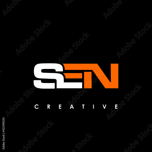 SEN Letter Initial Logo Design Template Vector Illustration