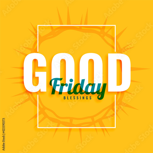 good friday poster design with crown of thorns